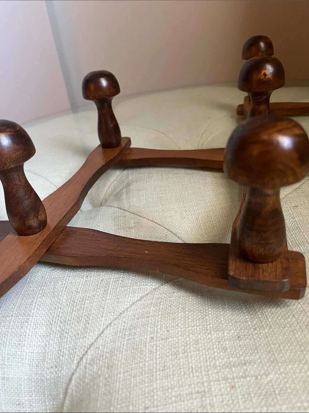 Vintage Accordion 10- Wooden Peg Wall Rack — Dark Brown